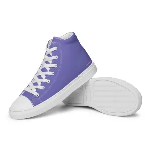 Leather Work Boots Violet Men's High Tops, Solid Color Mens high top canvas shoes