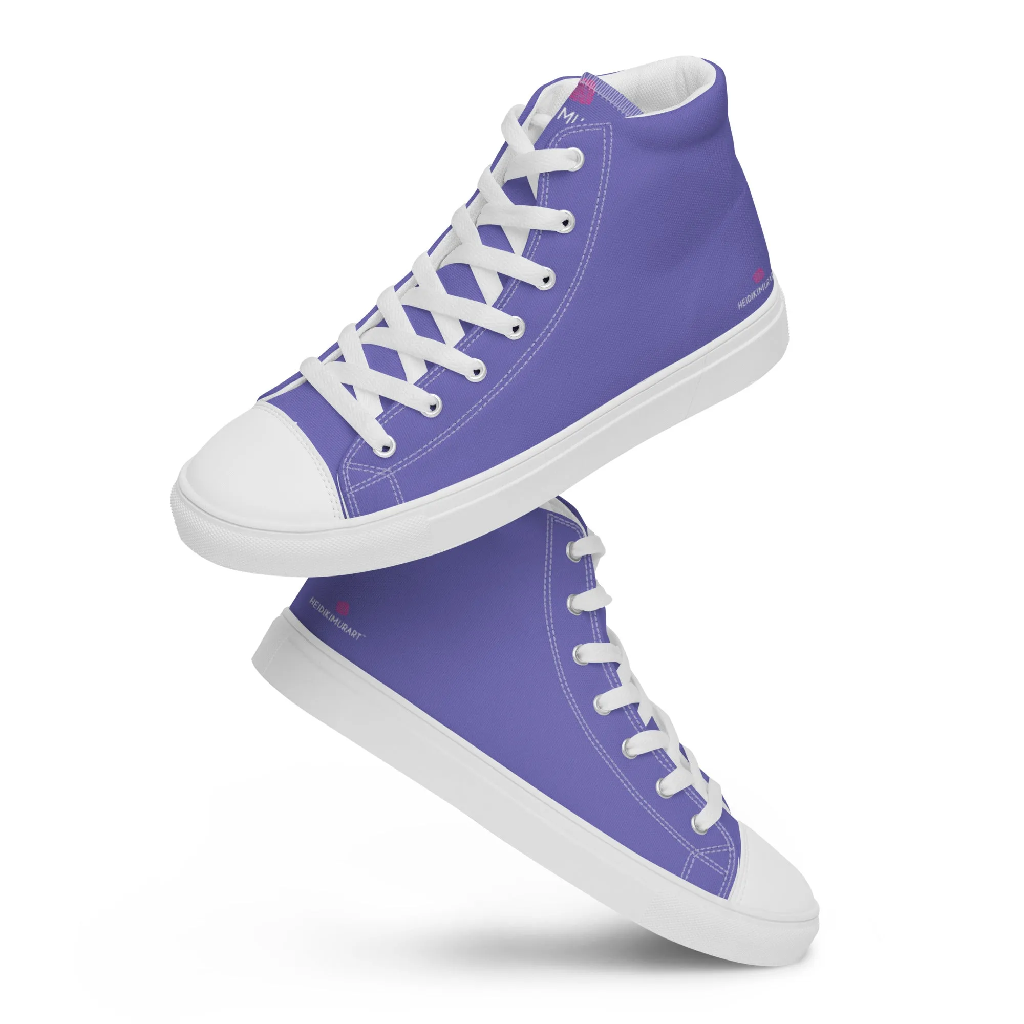 Animal Crossing Boots Violet Men's High Tops, Solid Color Mens high top canvas shoes
