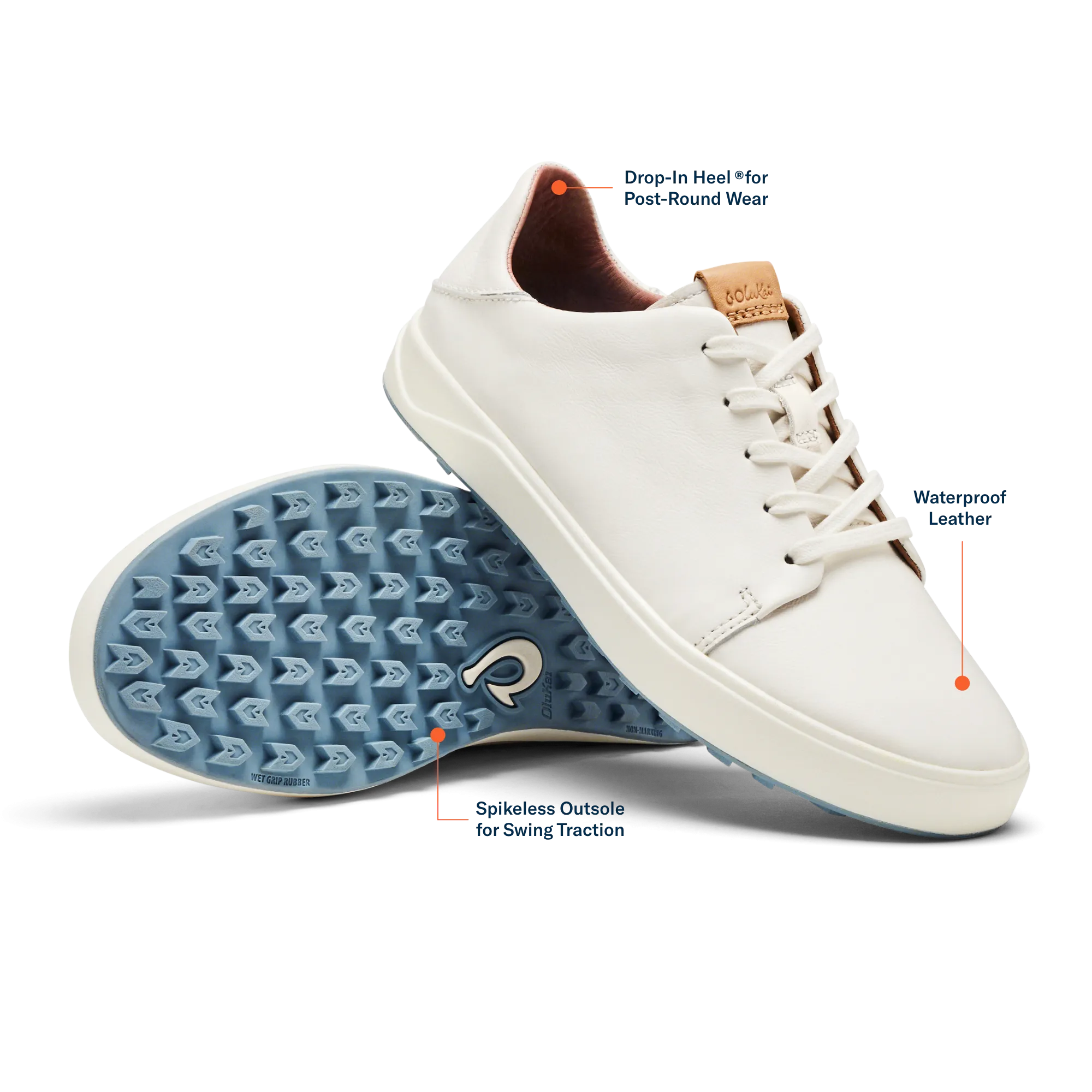 Wailea - White Wide Fit Waterproof Walking Shoes