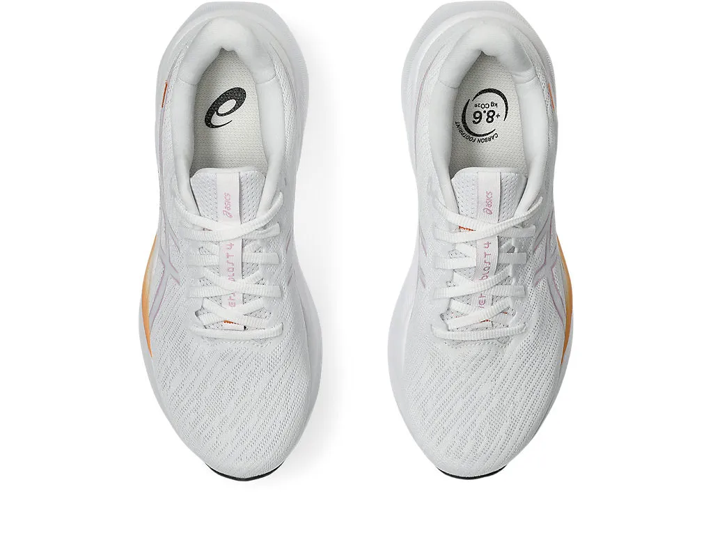 Asics Custom Running Shoes ASICS WOMEN'S VERABLAST 4 WHITE/UBE RUNNING SHOES