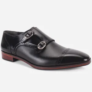 Mens "BLAISE" Double Tone Monk Strap Shoes Training Shoes Flat Feet