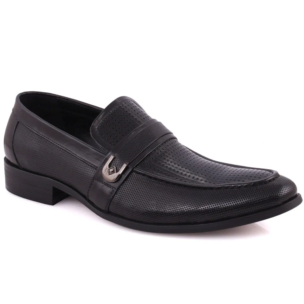 Men ANGUS Perforated Belted Loafers Goth Shoes Flats