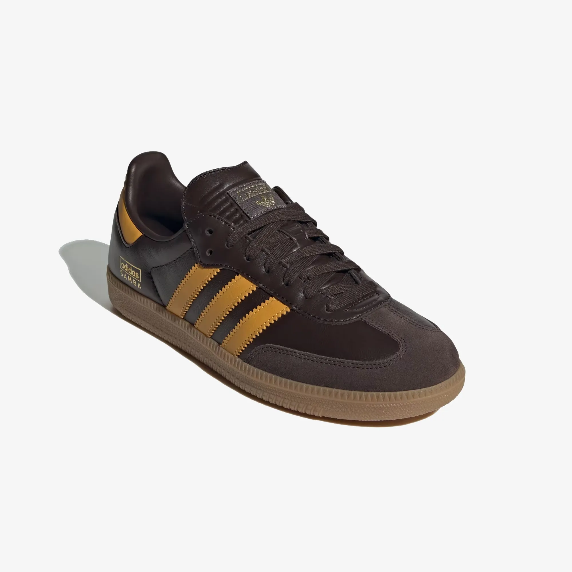 Adidas Originals | SAMBA OG  { DARK BROWN/PRELOVED YELLOW F23/GUM Adidas Hockey Shoes