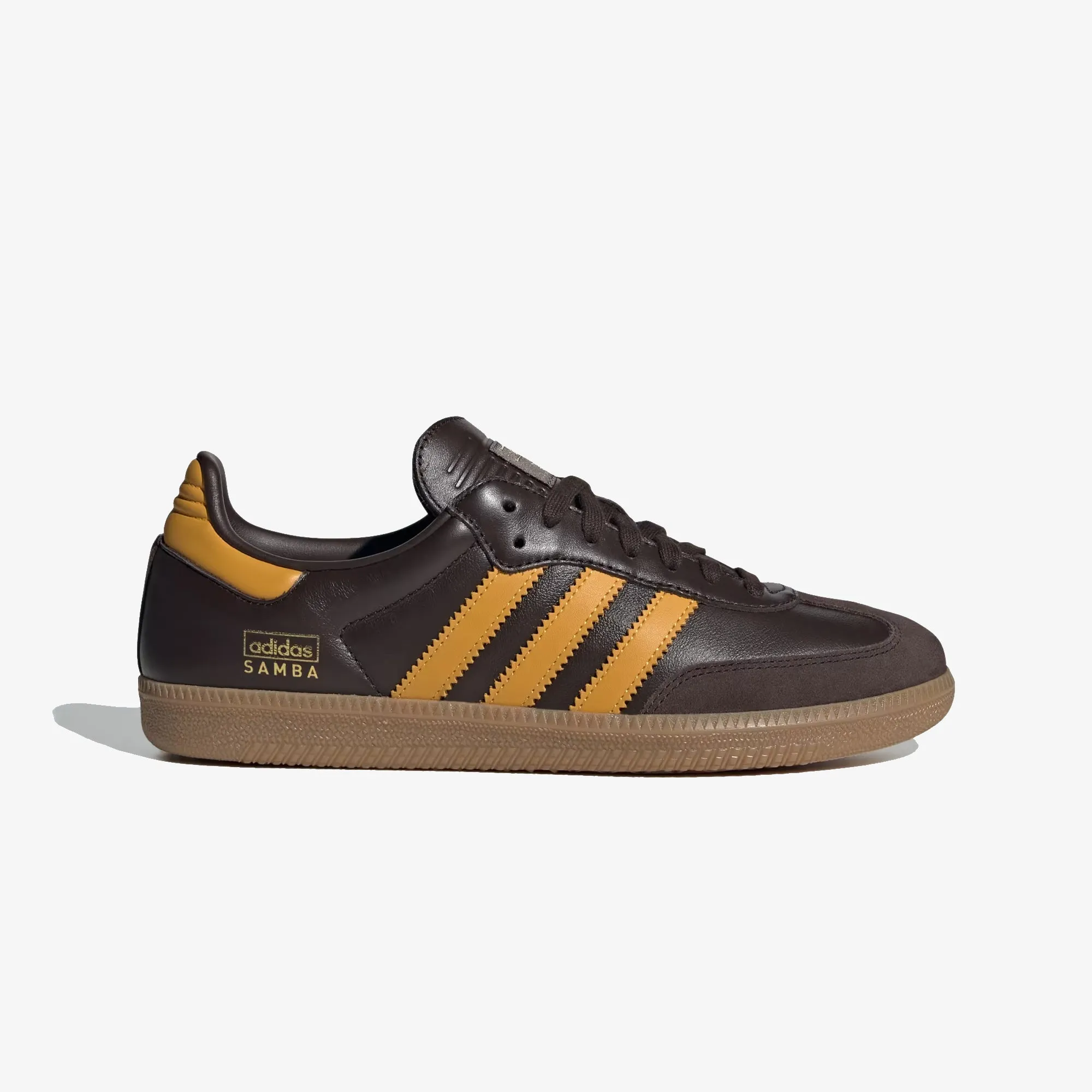 Adidas Originals | SAMBA OG  { DARK BROWN/PRELOVED YELLOW F23/GUM Adidas Ag Soccer Shoes