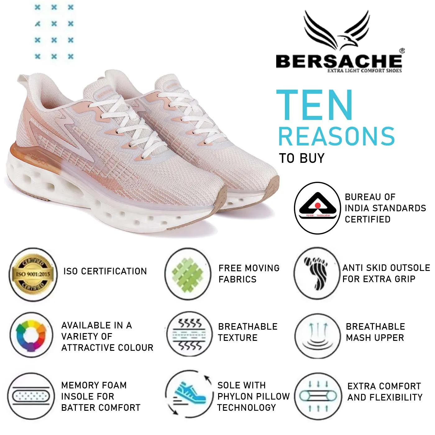 Bersache Premium Sports ,Gym, Trending Stylish Running Shoes For Men (9153-Brown) Best Hiking Shoes For Summer