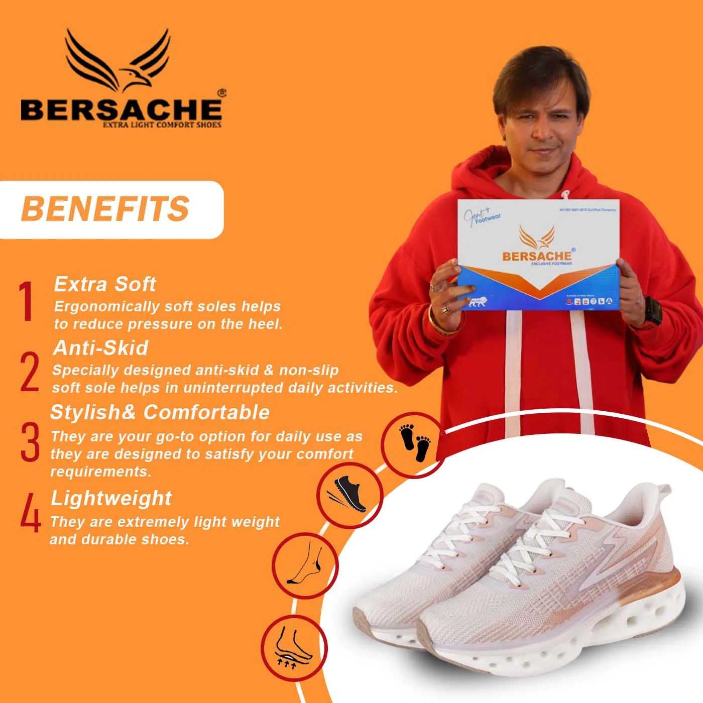 Waterproof Hiking Shoes Malaysia Bersache Premium Sports ,Gym, Trending Stylish Running Shoes For Men (9153-Brown)