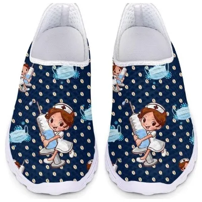Women 3D Nurse Cartoon Print Flat Shoes Old Money Flat Shoes