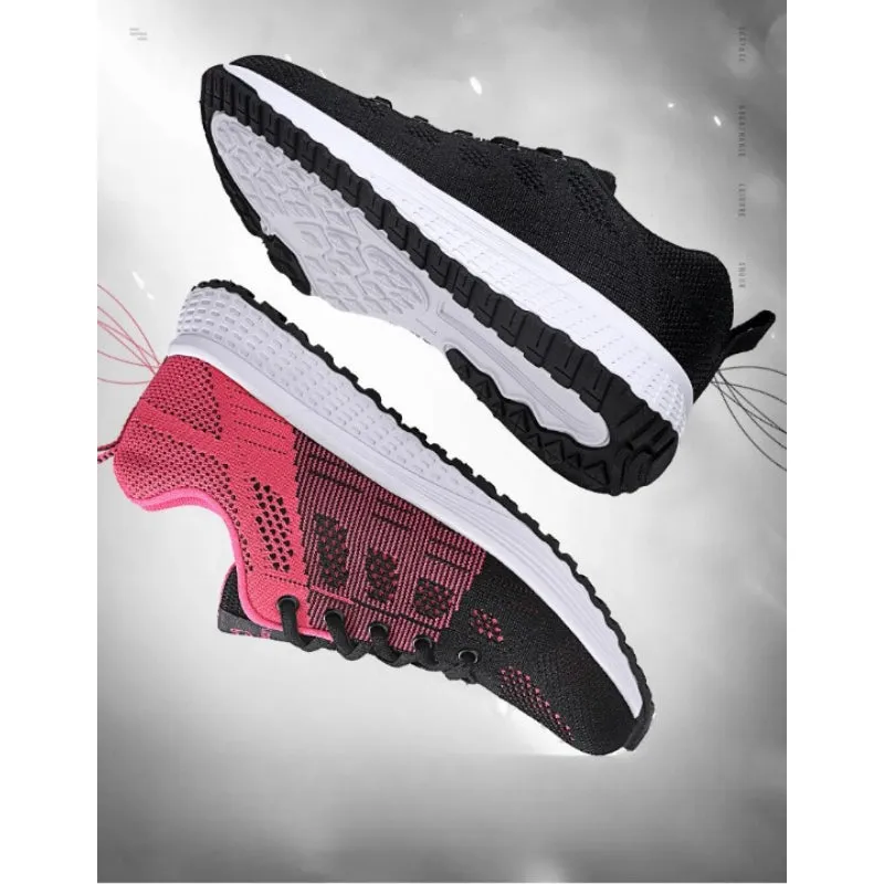 Sparkly Casual Shoes Women Casual Lace-Up Mesh Shoes