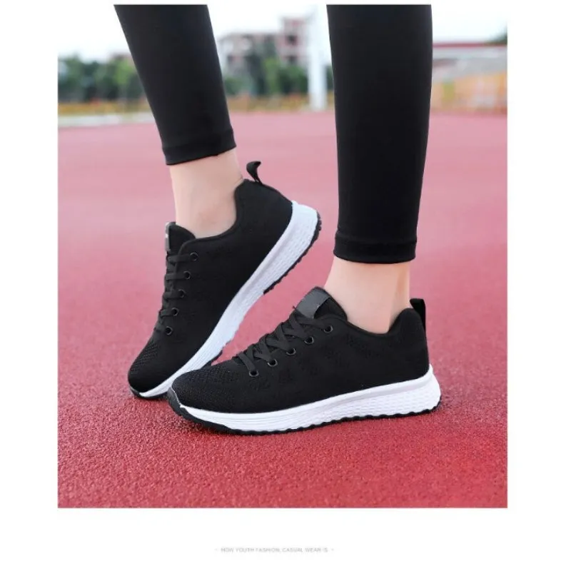 High Cut Casual Shoes Women Casual Lace-Up Mesh Shoes