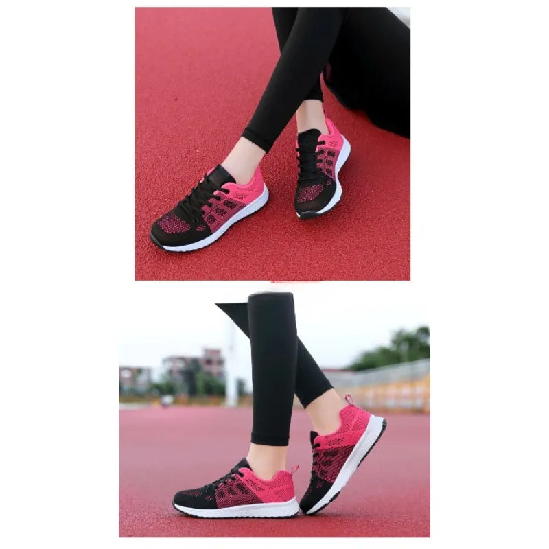 Women Casual Lace-Up Mesh Shoes Casual Shoes For Flat Feet