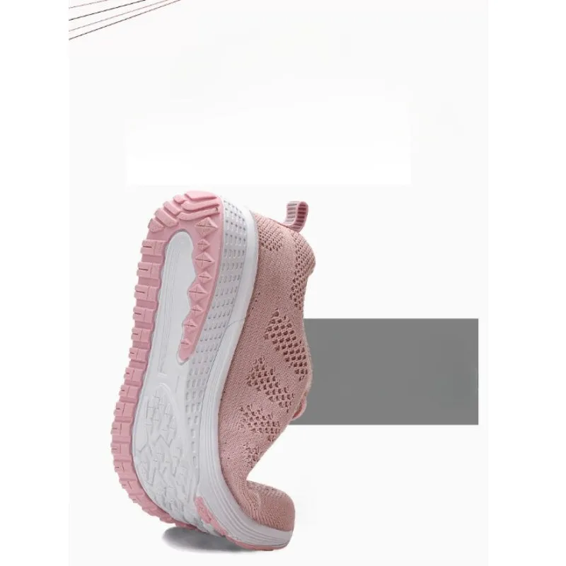 Casual Rubber Shoes Women Casual Lace-Up Mesh Shoes