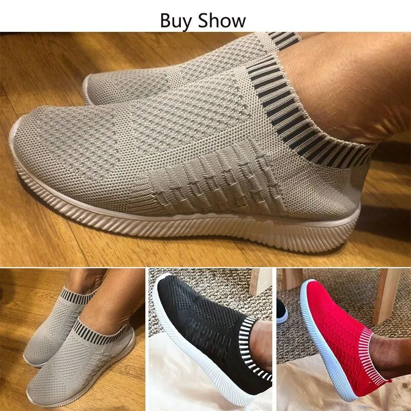 Pretty Shoes For Flat Feet Women Comfortable Breathable Mesh Flats Socks Shoes