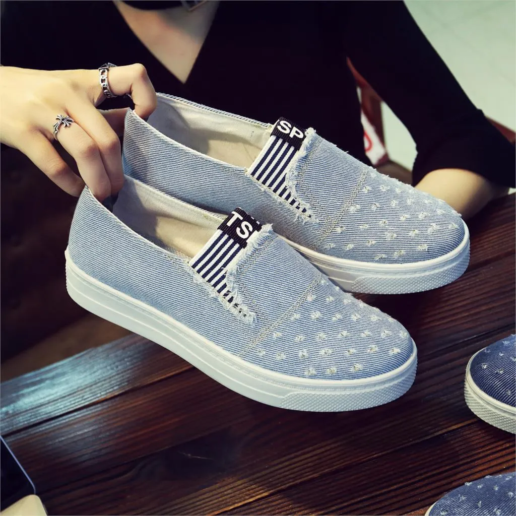 Women Denim Flats Casual Jeans Shoes Swiftwater Clog Casual Lightweight Beach Or Water Shoe