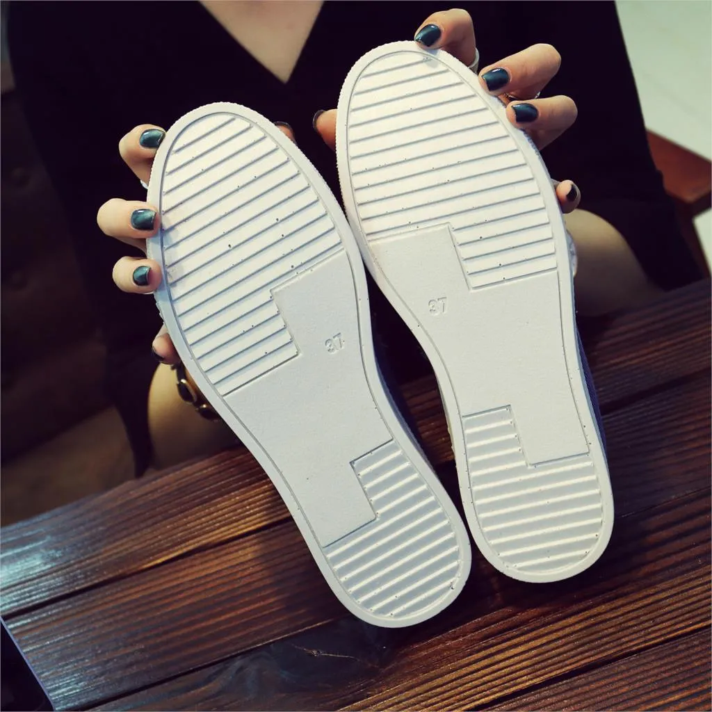 Casual Shoes Trainers Women Denim Flats Casual Jeans Shoes