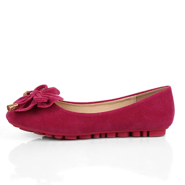 Women Flats Summer Bowtie Ballet Flat Shoes Pewter Ballet Flats Shoes