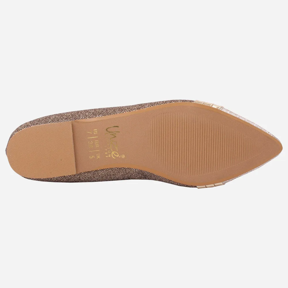 Wanted Shoes Flats Women "Vikander" Smart & Casual Glitter Flat  shoes