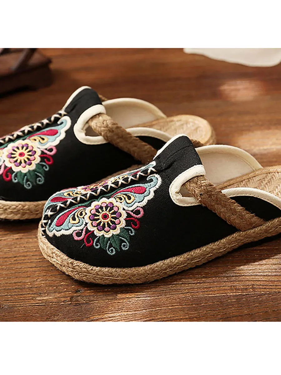 Express Casual Shoes Women Retro Embroidered Casual Floral Shoes