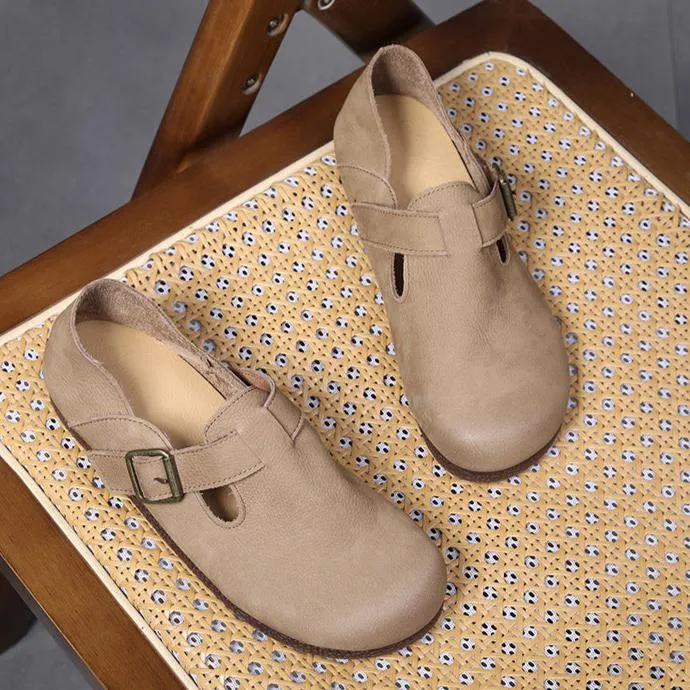 Flat Bridal Shoes Women Retro Flat Buckle Slip On Shoes