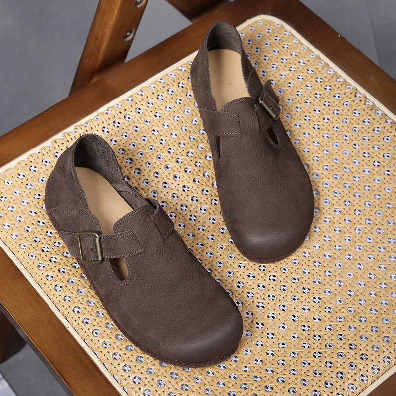 Bling Bling Flat Shoes Women Retro Flat Buckle Slip On Shoes