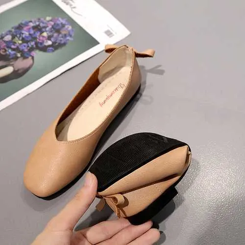 Women Shoes Bowknot Soft Casual Flats Casual Shoes For Gym