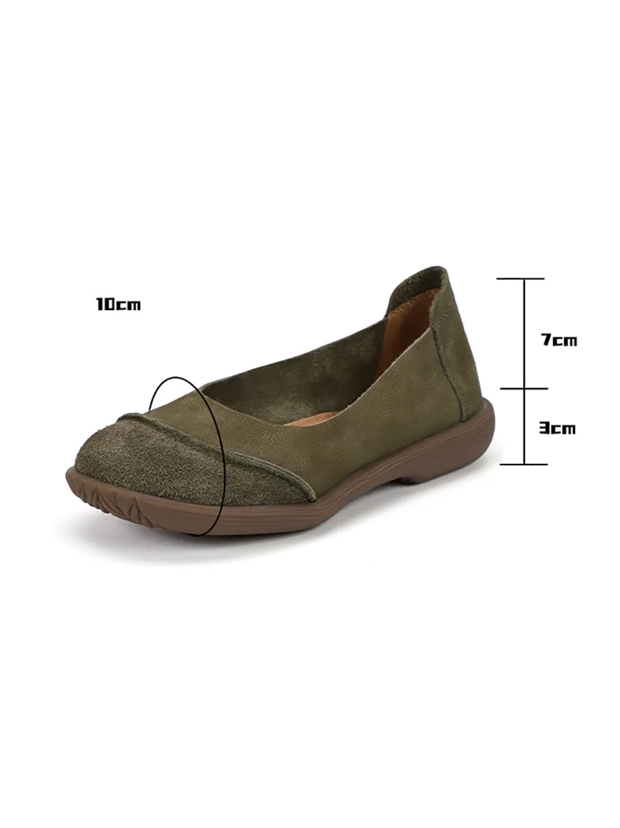 Best Shoes For Flat Feet Women Summer Retro Leather Spliced Flat Shoes