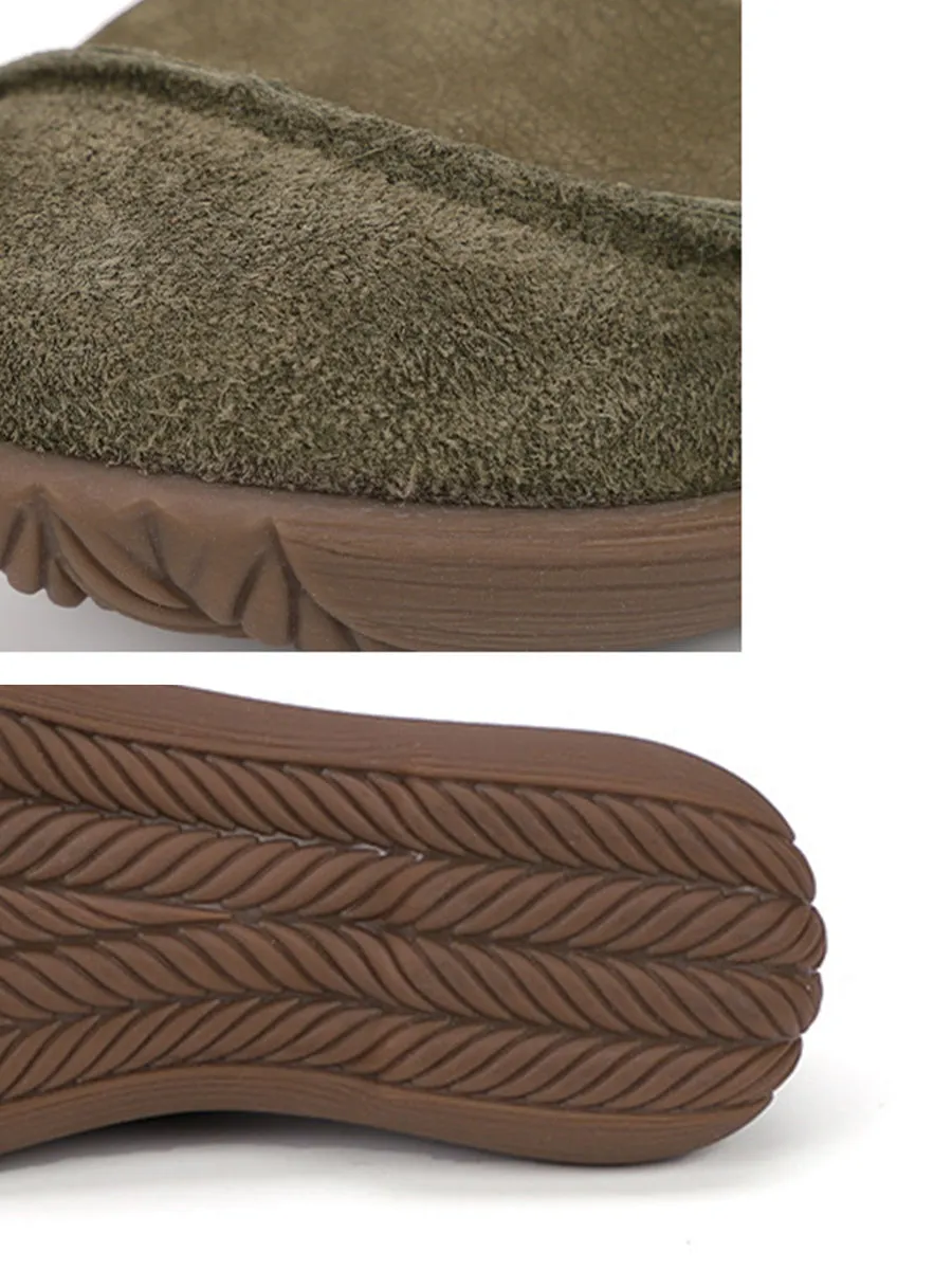 Flat Shoes Near Me Women Summer Retro Leather Spliced Flat Shoes