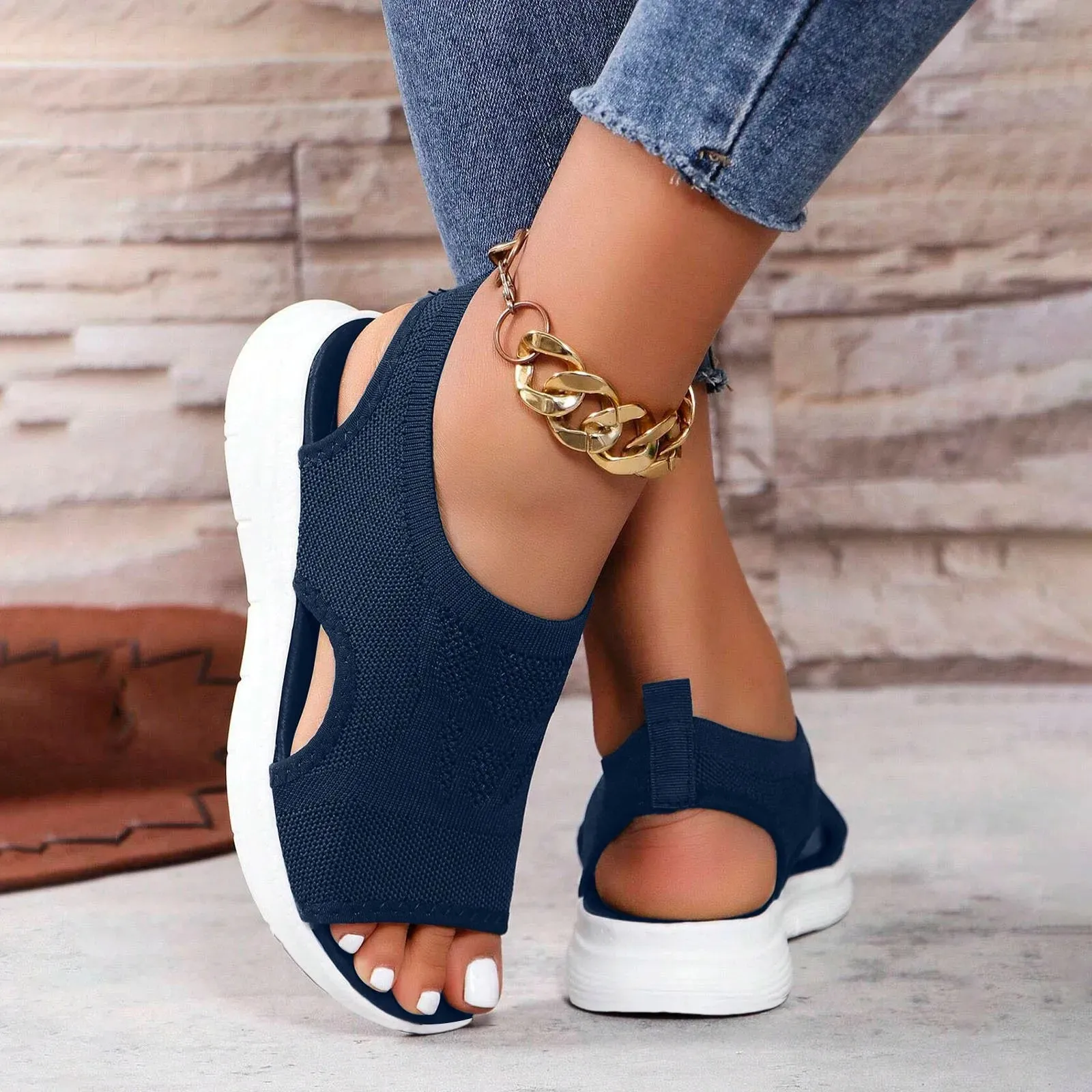 Women's Breathable Orthopedic Sandals Non Slip Comfortable Walking Hollow Sports Platform Sandals Washing Rock Climbing Shoes