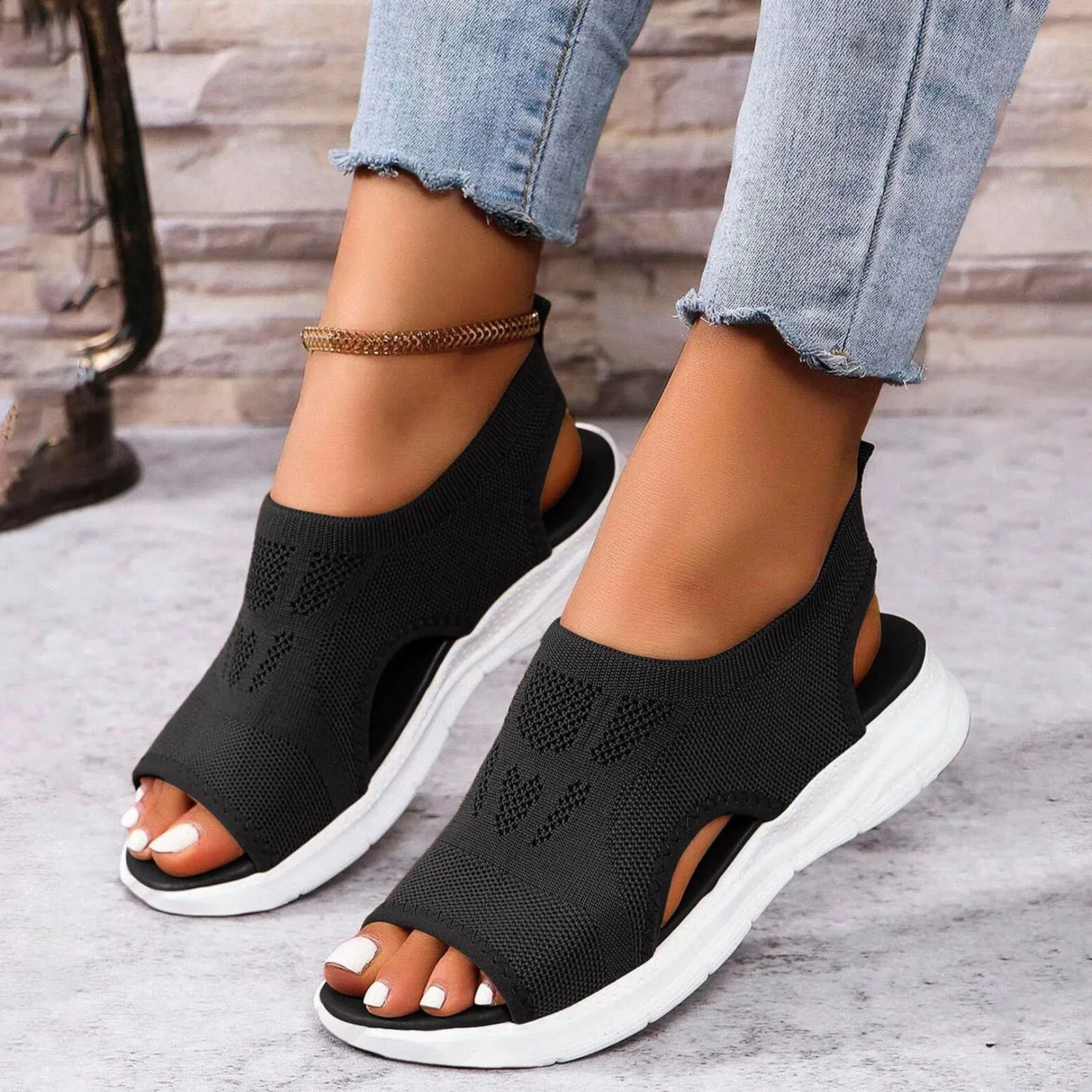 Women's Breathable Orthopedic Sandals Non Slip Comfortable Walking Hollow Sports Platform Sandals The Road 2.0 Cycling Shoes