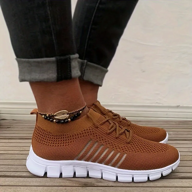 Women's Plain toe Low Top Lightweight Sneakers Shoes Smart Casual Walking Shoes