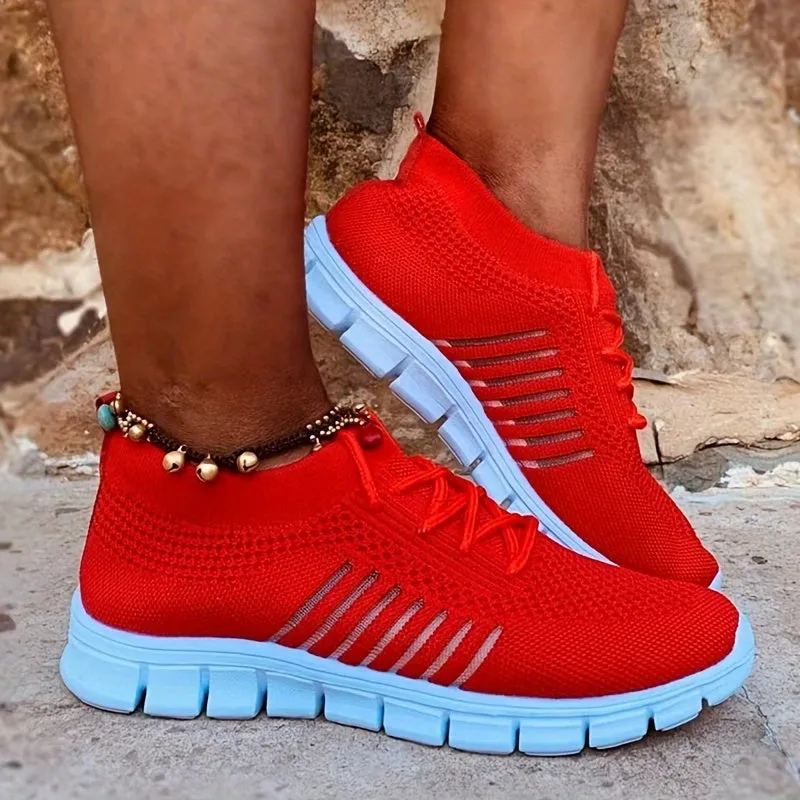 Casual Shoes With Velcro Straps Women's Plain toe Low Top Lightweight Sneakers Shoes