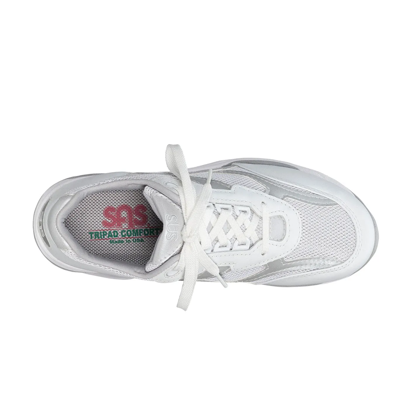 Women's Tour Mesh Lace Up Sneaker Silver Best Running Shoes For Pavement And Trail