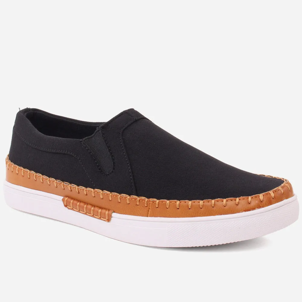Men "HENDRIX" Shaded Stitched Detail Loafers Elastic Goring Boat Casual Trainers Flat Shoes And Dresses
