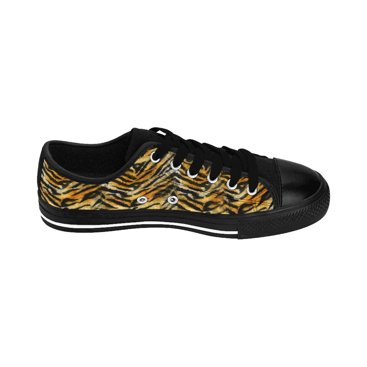 Orange Tiger Stripe Men's Low Tops, Animal Print Men's Low Top Sneakers Running Shoes (US Size: 7-14) Tractor Supply Snow Boots
