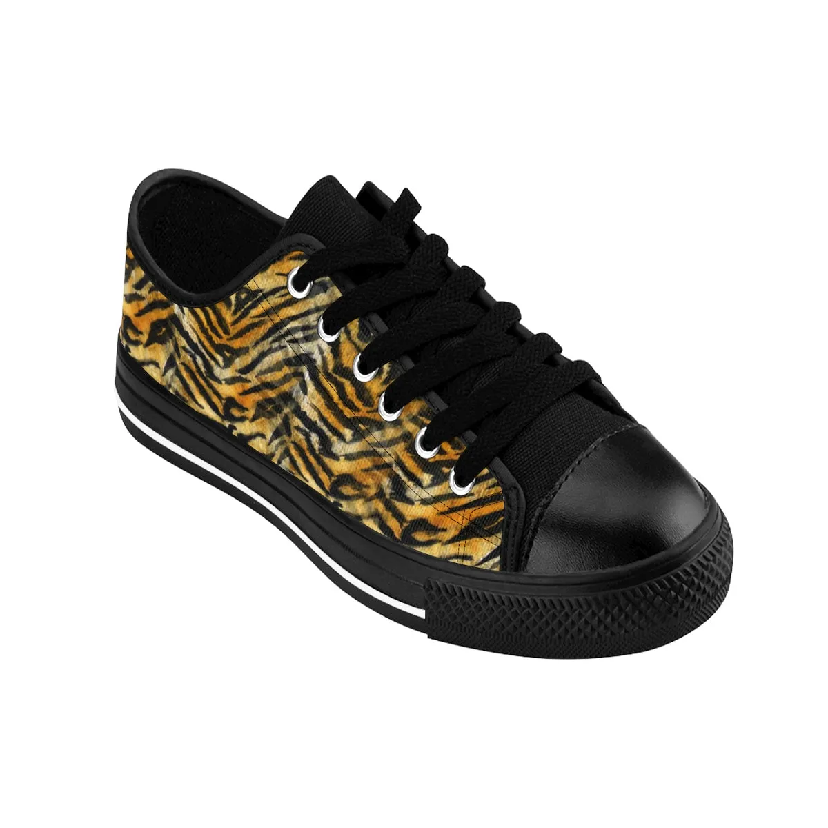 Orange Tiger Stripe Men's Low Tops, Animal Print Men's Low Top Sneakers Running Shoes (US Size: 7-14) Arctic Winter Boots