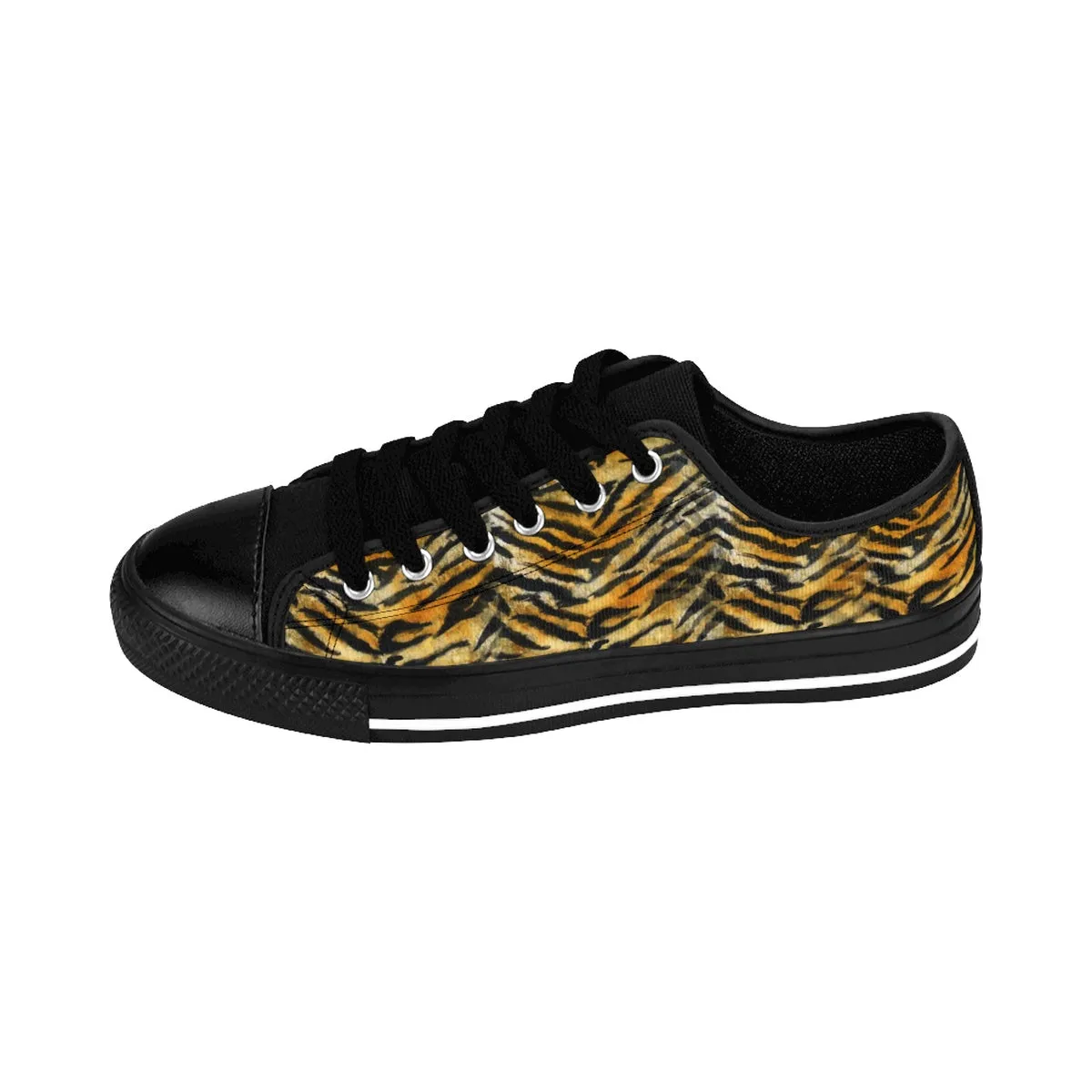 Orange Tiger Stripe Men's Low Tops, Animal Print Men's Low Top Sneakers Running Shoes (US Size: 7-14) Boots Cheaper