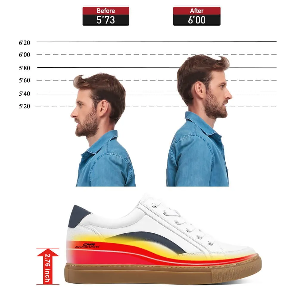 7 CM / 2.76 Inches CMR CHAMARIPA Elevator Shoes - Boost Your Stature with Height Increasing Shoes for Men Adidas Originals Samba Og Le Casual Shoes