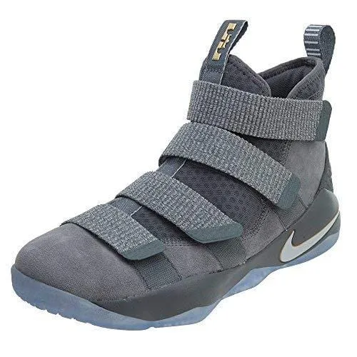 Asics Running Shoes Store Near Me NIKE Lebron Soldier Xi Mens Basketball-Shoes 897644-010_12 - Cool Grey/Pure Platinum-Metallic Gold
